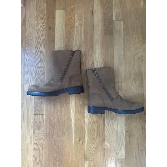 UGG Niels Boot In Water-resistant Chestnut Brien Leather. Size 11 Sherpa Lined - Picture 2 of 9